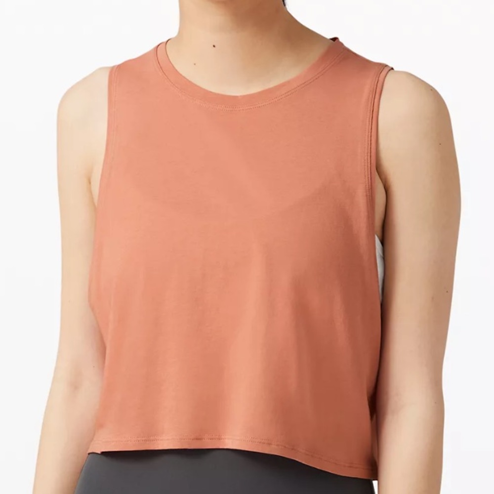 Lululemon Cut Back Cropped Tank Top Size 4 “Rustic Coral”